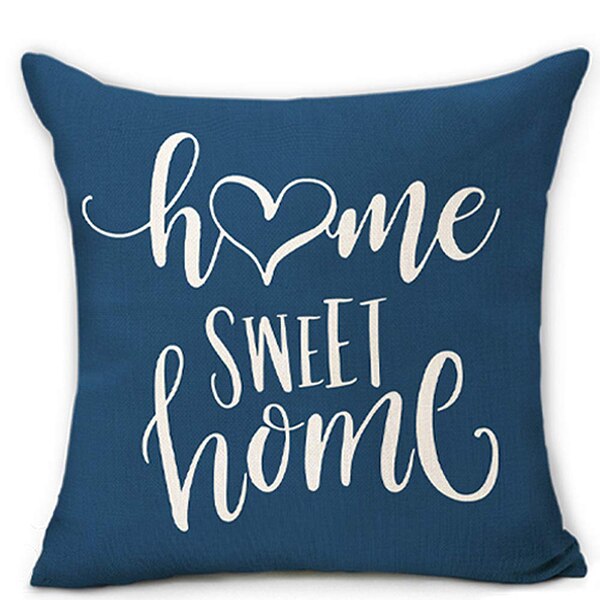 Pillow covers Home Sweet Home Blue