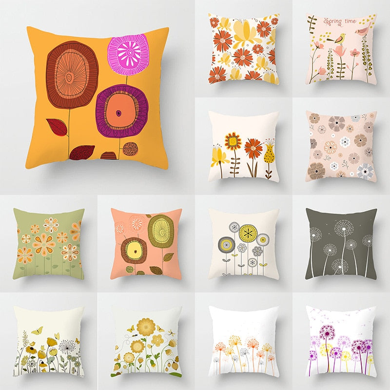 Pillow covers flowers