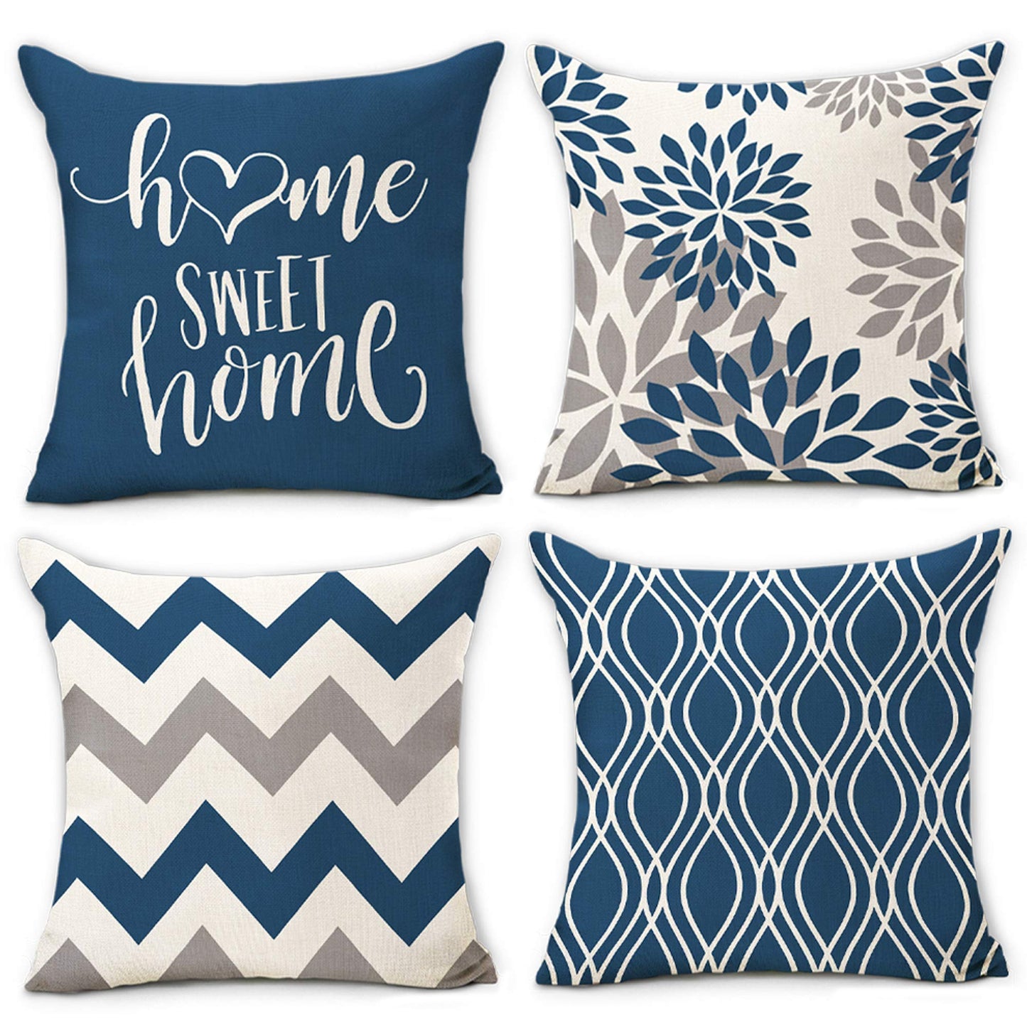 Pillow covers Home Sweet Home Blue