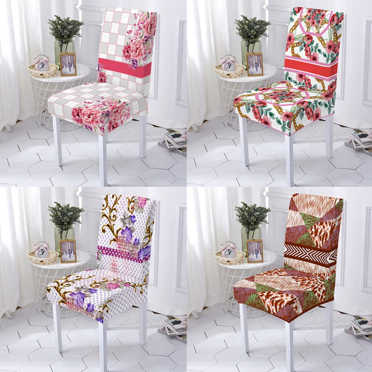 NEW - chair covers elastic with floral design - new